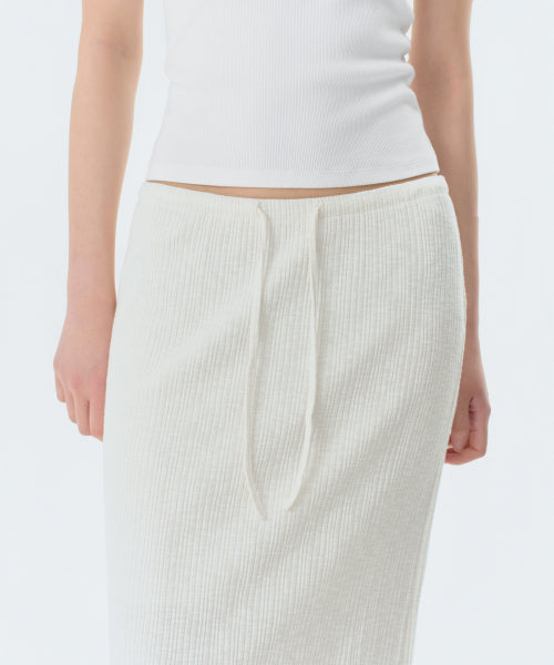 MUSINSA STANDARD WOMAN MUSINSA STANDARD WOMAN Slub Ribbed Maxi Skirt [Ivory]