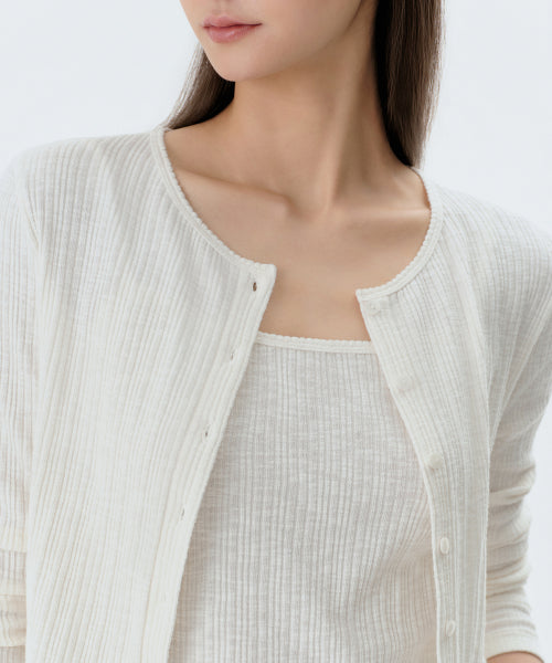MUSINSA STANDARD WOMAN MUSINSA STANDARD WOMAN Cardigan Set [Ivory]