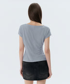 MUSINSA STANDARD WOMAN MUSINSA STANDARD WOMAN T-Shirt Greyish Blue