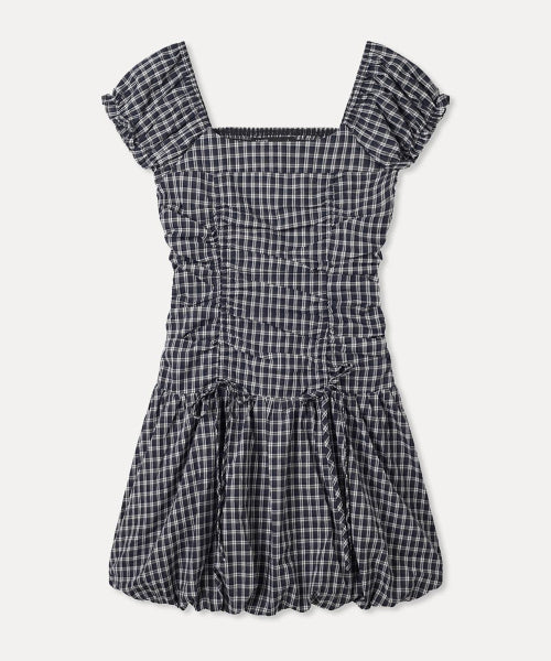 MIXXO MIXXO Mini Dress Check Shirring