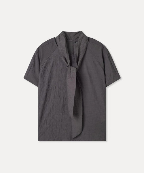 MIXXO MIXXO Shirt Round Neck Tie Blouse