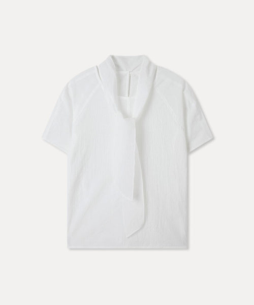 MIXXO MIXXO Shirt Round Neck Tie Blouse