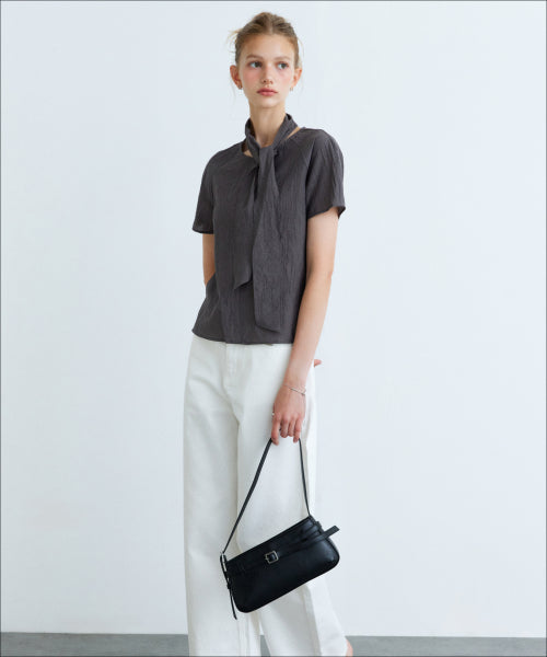 MIXXO MIXXO Shirt Round Neck Tie Blouse