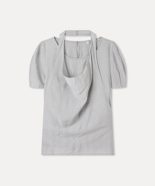 MIXXO MIXXO Cowl Neck Layered Blouse