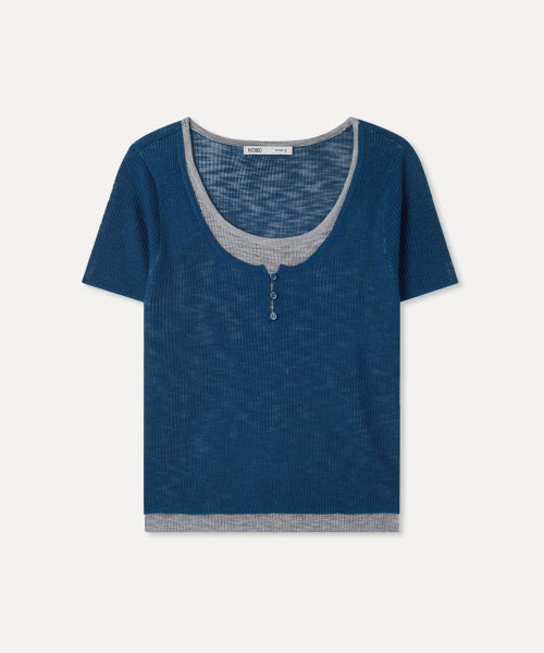 MIXXO MIXXO Layered Short Sleeve Knit C