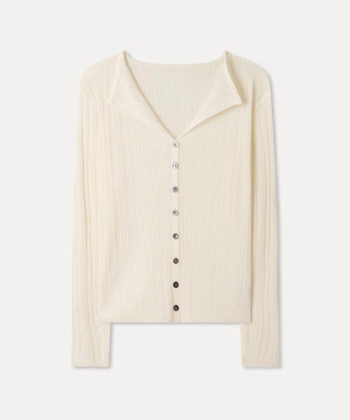 MIXXO MIXXO Open Collar Ribbed Summer Cardigan S