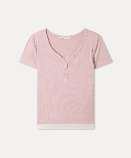 MIXXO MIXXO T-Shirt Button-up Layered