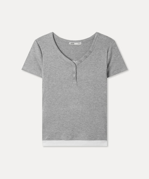 MIXXO MIXXO T-Shirt Button-up Layered