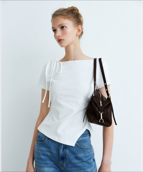 MIXXO MIXXO T-Shirt Shoulder Shirring Short Sleeve