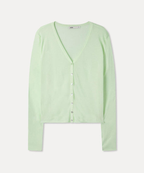 MIXXO MIXXO V-neck See-through Cardigan