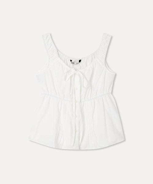 MIXXO MIXXO Ribbon Shirring Tank Top Blouse - Size S