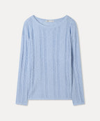 MIXXO MIXXO See-through Cable Loose Fit Long Sleeve Knit