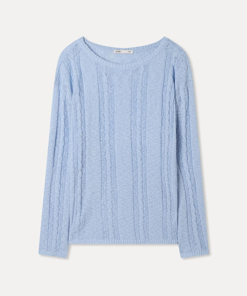 MIXXO MIXXO See-through Cable Loose Fit Long Sleeve Knit