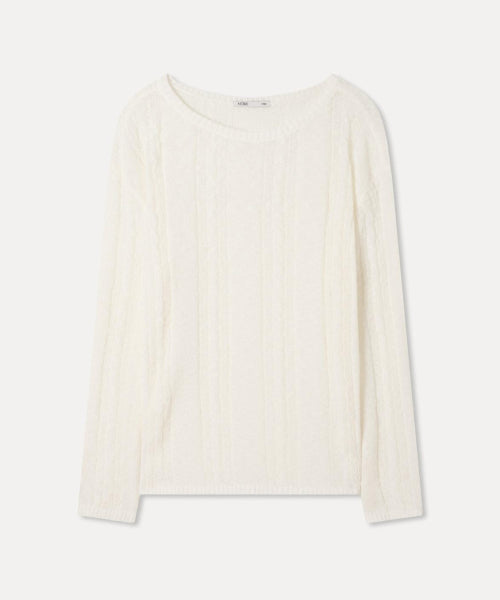 MIXXO MIXXO See-through Cable Loose Fit Long Sleeve Knit