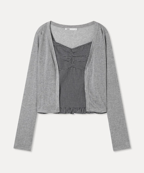 MIXXO MIXXO Shirring Tank Top Cardigan S