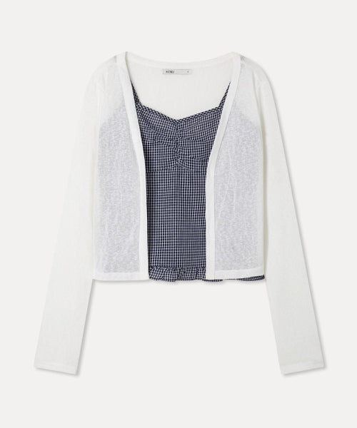 MIXXO MIXXO Shirring Tank Top Cardigan S