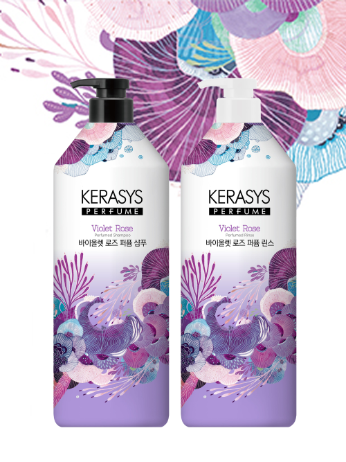 KERASYS Kerasys Perfume Shampoo + Rinse of your choice 980ml (White Daisy/Violet Rose/Green Lily)