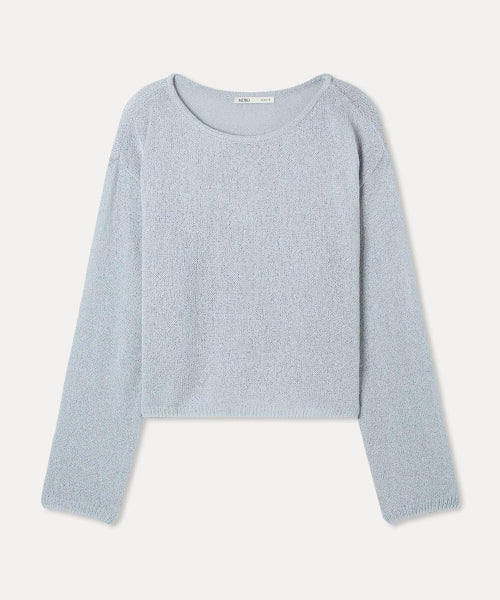 MIXXO MIXXO Boat Neck Wrap Button Knit Sweater
