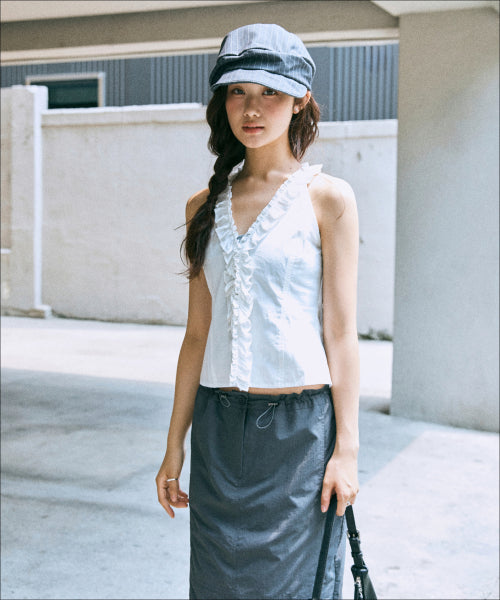 MIXXO MIXXO Frill Halter Tank Top Blouse (Size S)