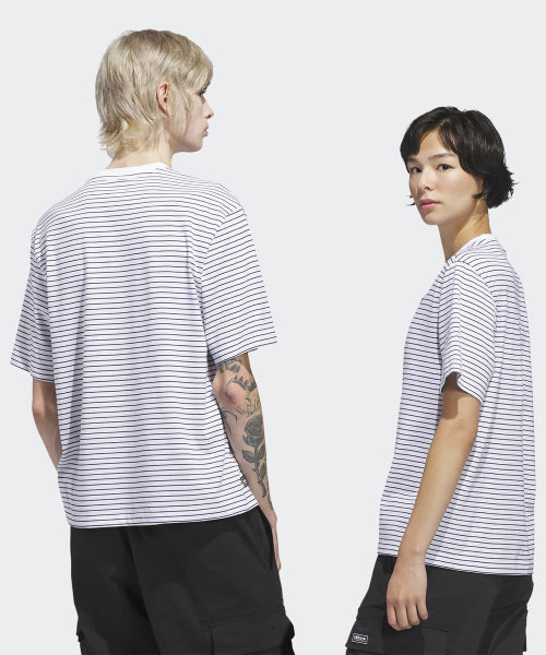 ADIDAS ADIDAS T-Shirt Yarn Dyed - White: Dark Blue