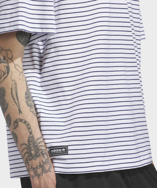 ADIDAS ADIDAS T-Shirt Yarn Dyed - White: Dark Blue