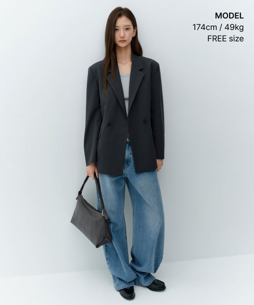 MUSINSA STANDARD WOMAN MUSINSA STANDARD WOMAN Women's Buckle Slouchy Shoulder Bag Dark Gray