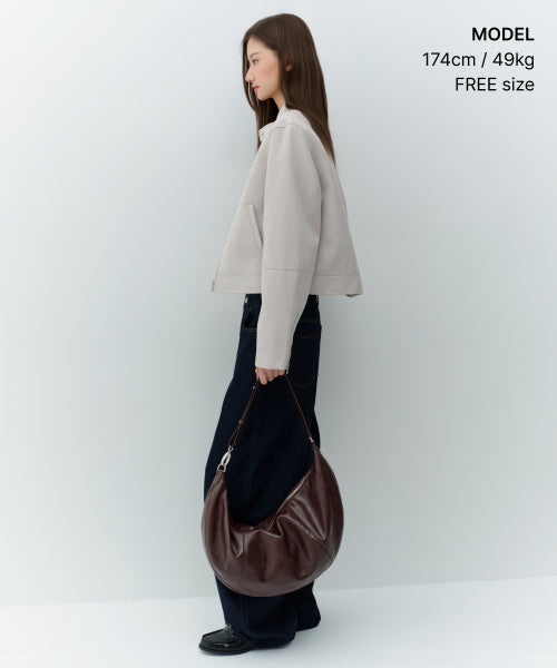 MUSINSA STANDARD WOMAN MUSINSA STANDARD WOMAN Crescent Hobo Bag Dark Brown