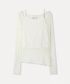 MIXXO MIXXO Lace Layered Long Sleeve T-Shirt S