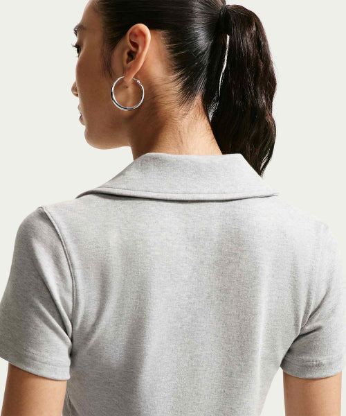 NIKE NIKE T-Shirt Sportswear Tight Crop Polo - Wolf Gray