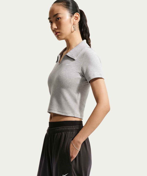 NIKE NIKE T-Shirt Sportswear Tight Crop Polo - Wolf Gray