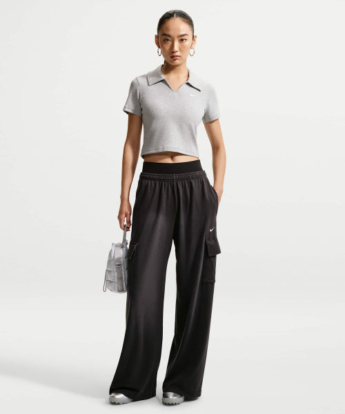 NIKE NIKE T-Shirt Sportswear Tight Crop Polo - Wolf Gray