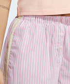 ADIDAS ADIDAS Striped Box Short Pants - White: Red: Semi-pink glow