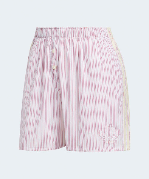 ADIDAS ADIDAS Striped Box Short Pants - White: Red: Semi-pink glow