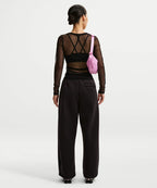 NIKE NIKE Sportswear Slim Long Sleeve Sheer Top - Black:White