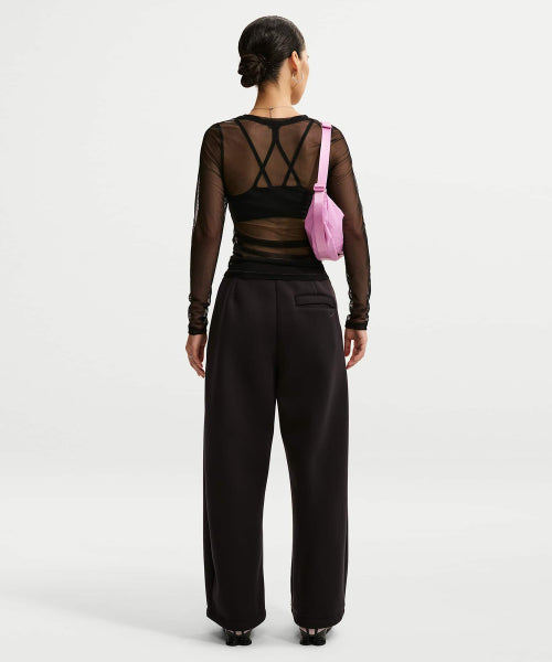 NIKE NIKE Sportswear Slim Long Sleeve Sheer Top - Black:White
