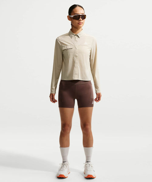 NIKE NIKE ACG Aeris Button-Up Long Sleeve Trail Running Top - Cream II