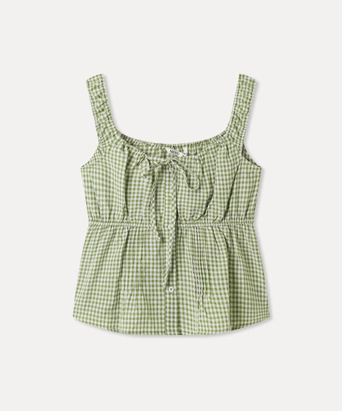 MIXXO MIXXO Ribbon Shirring Tank Top Blouse