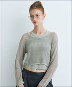 MIXXO MIXXO Knitwear Linen Layered Punching Knit C