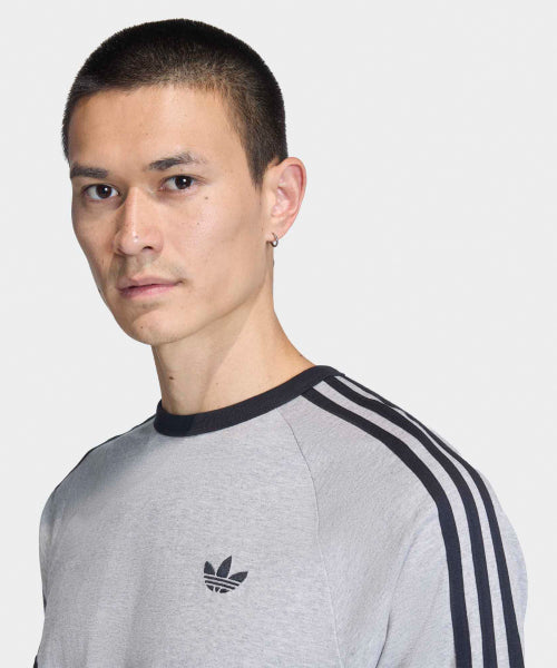ADIDAS Korean T-Shirt - ADIDAS 3-Stripe Gray