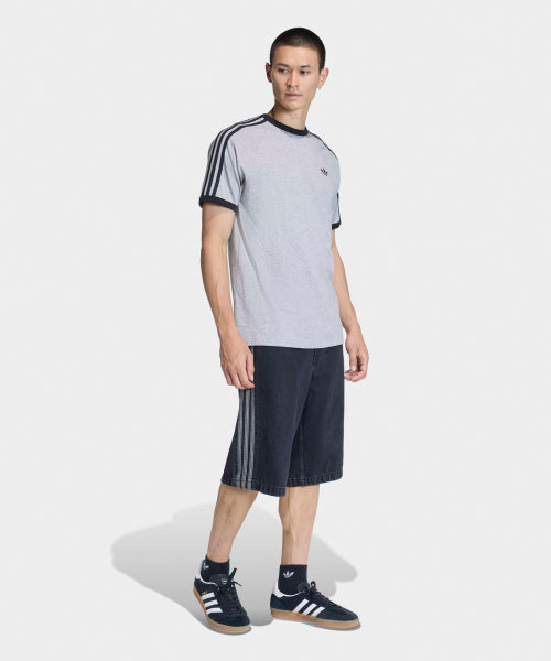 ADIDAS Korean T-Shirt - ADIDAS 3-Stripe Gray