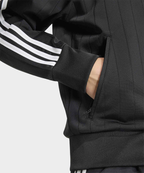 ADIDAS ADIDAS Pinstripe Firebird Loose Track Top - Black:White:Gray