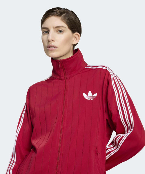ADIDAS ADIDAS Pinstripe Firebird Loose Track Top - Red:White:Red
