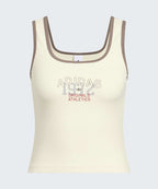 ADIDAS ADIDAS Graphic Rib Tank Top - Warm Vanilla