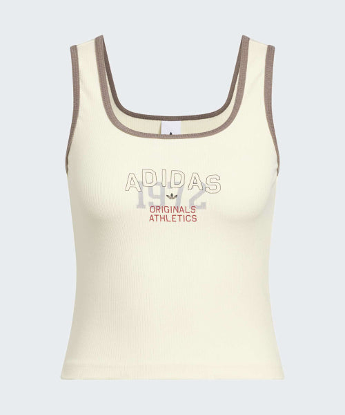ADIDAS ADIDAS Graphic Rib Tank Top - Warm Vanilla