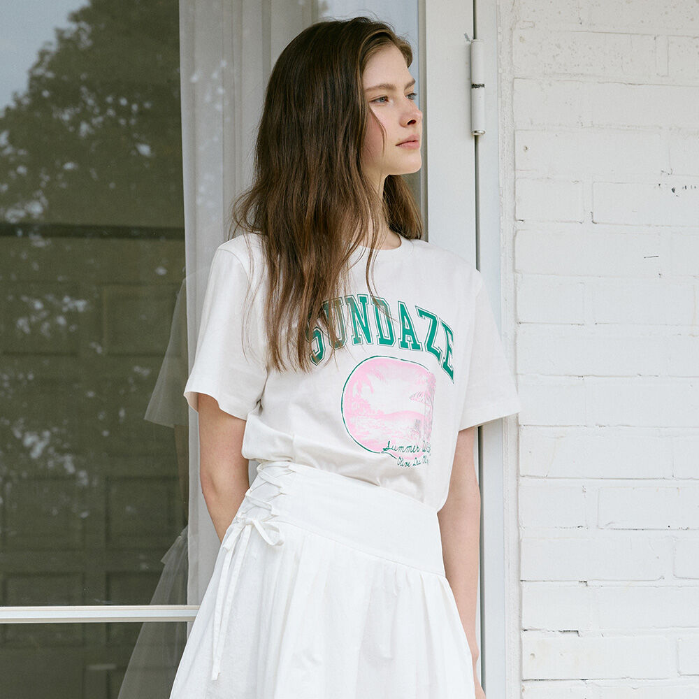 OLIVE DES OLIVE [Ryeong-eun PICK] Sundays semi-crop short sleeve t-shirt OW6ME5520