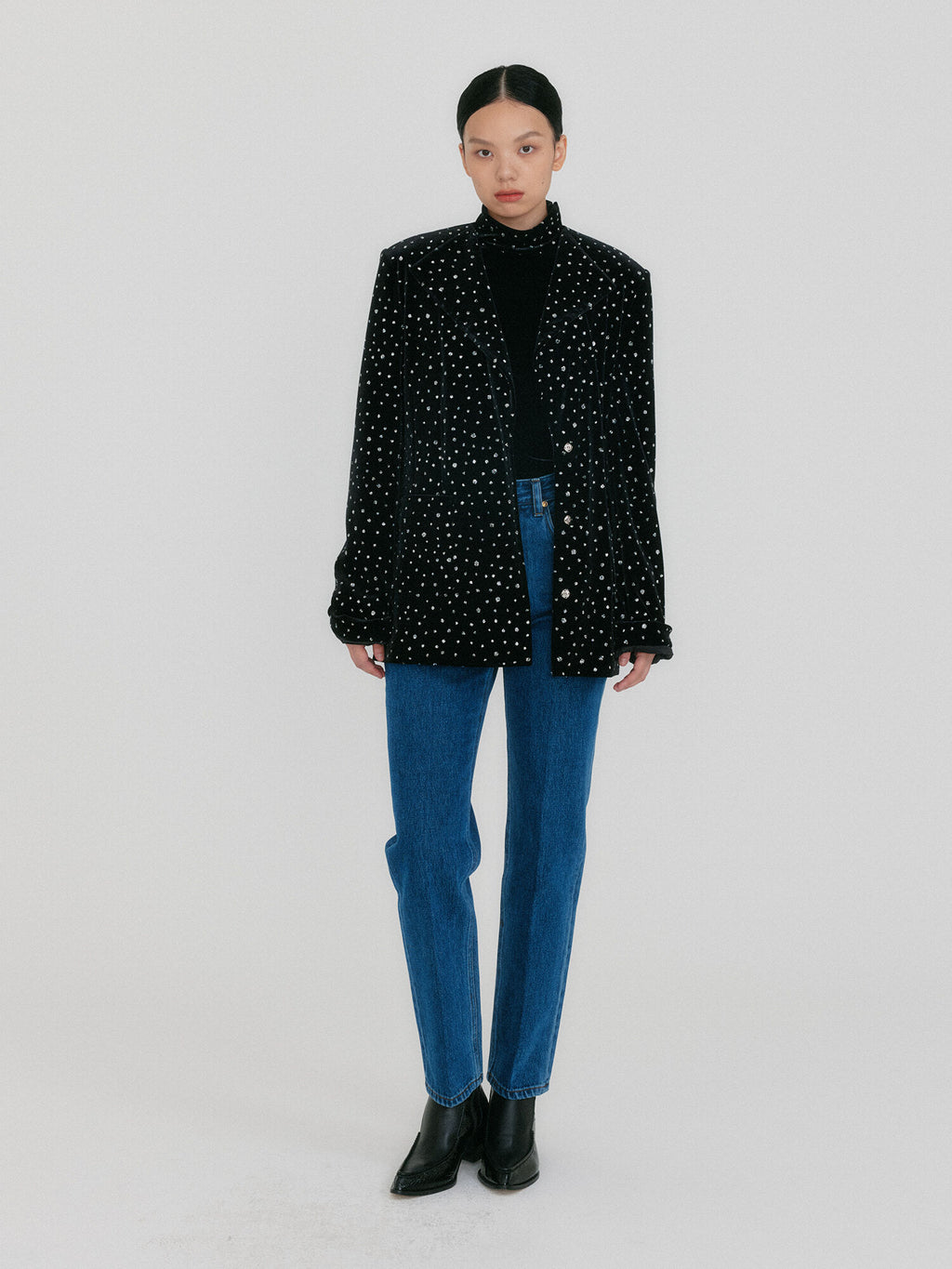 EENK ZUIEL Wide Lapel Jacket - Jazzy Black