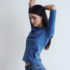 WAVE UNION Convertible Three-quarter sleeve top Dark blue