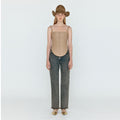 EENK EENK WENEVA Asymmetric Front Denim Pants - Khaki Blue