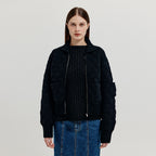 EENK EENK XELDA Textured Zip Cardigan - Black