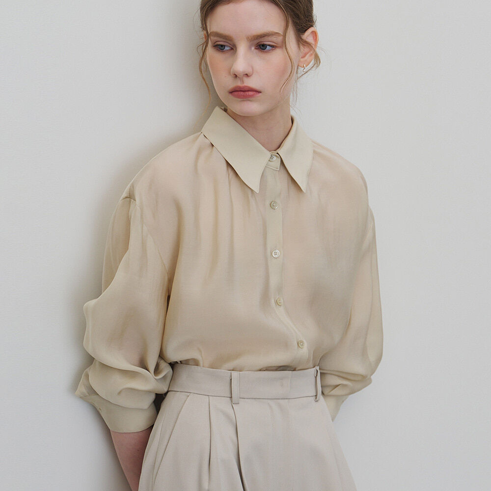 MOMET Arque Collar Shirt Blouse Olive